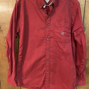 Tommy Hilfiger Men's Red Casual Button-Down Shirt